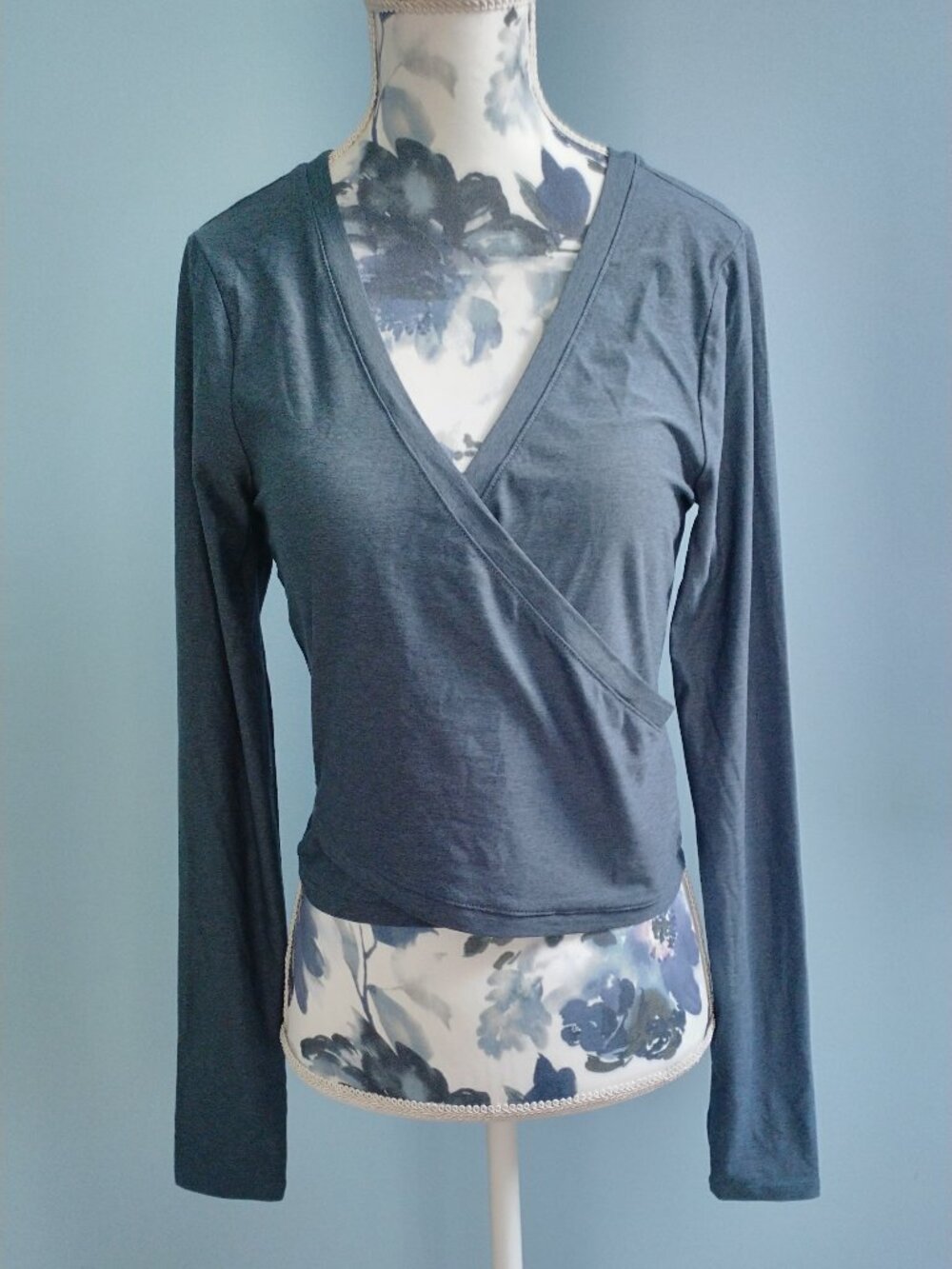 Old Navy Blue Powersoft Wrap Top and Matching  Bodysuit, Size S